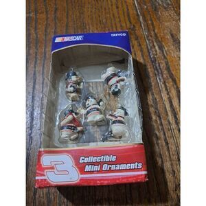 Vintage Trevco Nascar #3 Dale Earnhardt Snowmen Pit Crew Mini Ornaments